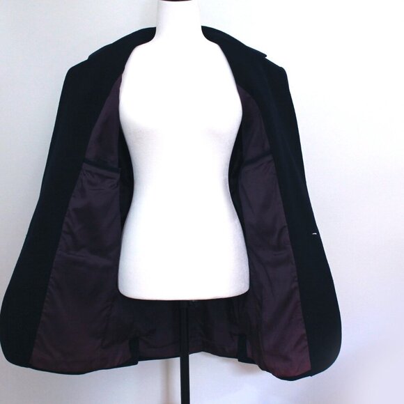 Vintage JEAN CLAUDE POITRAS navy wool cashmere boyfriend blazer, Academia - Picture 8 of 10